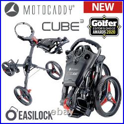 Motocaddy CUBE 3-Wheel Compact Golf Push Cart Trolley Red NEW! 2023