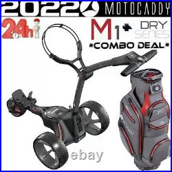Motocaddy M1 2022 New Electric Golf Trolley & Motocaddy Dry Series Cart Bag