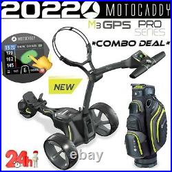 Motocaddy M3 Gps 2022 New Electric Golf Trolley & Pro Series Cart Bag Combo Deal