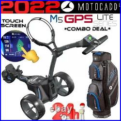 Motocaddy M5 Gps 2022 Electric Golf Trolley & Lite Series Cart Bag Combo Package