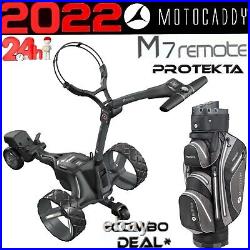 Motocaddy M7 Remote 2022 Electric Golf Trolley & Protekta Cart Bag Combo Package