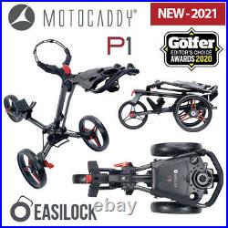Motocaddy P1 Push Cart 3-Wheel Folding Golf Trolley Red NEW! 2021
