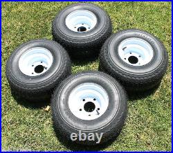 NEW Set Of 4 Tires and 5 LUG Wheels For Golf Cart Carts Taylor Dunn EzGo Cushman