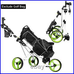 New Pexmor Golf Push Cart Trolley Collapsible with PU Seat Stroage Mulit-Holder