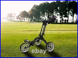 Newfly 3 Wheel Golf Push Cart Compact Semi-Auto Folding and Unfolding