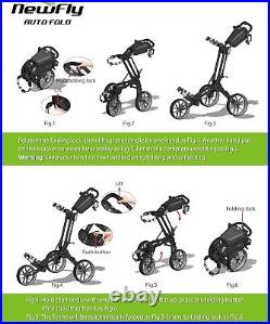 Newfly 3 Wheel Golf Push Cart Compact Semi-Auto Folding and UnfoldingLightweight