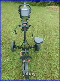Nice Clicgear 3.0 Golf 3 Wheel Push Pull Cart Black & Red With Seat