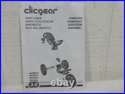 Nice Clicgear 3.0 Golf 3 Wheel Push Pull Cart Black & Red With Seat