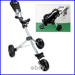 Portable Folding Walking Push Cart 3 Wheel Push Cart Hold 30 Balls Quick Open
