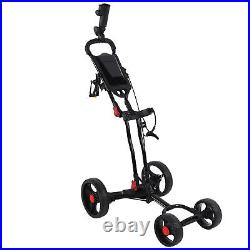 Portable Pull Cart 4 Wheel Folding Ball Bag Holder Walking Cart HOT