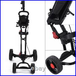 Portable Pull Cart 4 Wheel Folding Ball Bag Holder Walking Cart HOT