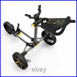 PowaKaddy DLX-Lite FF Flat Fold Golf Push Cart Gunmetal Yellow NEW! 2021
