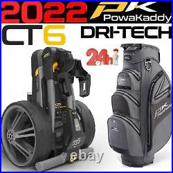 Powakaddy Ct6 Ultra Compact Electric Golf Trolley & Dri Tech Cart Bag Package