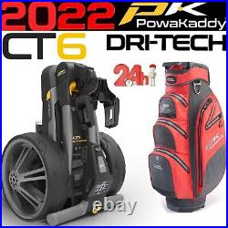 Powakaddy Ct6 Ultra Compact Electric Golf Trolley & Dri Tech Cart Bag Package