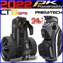 Powakaddy Ct8 Gps Electric Golf Trolley 2022 & Premium Tech Cart Bag Combo Deal
