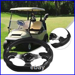 Premium Aluminum Carbon Fiber For Golf Cart Steering Wheel with Ergonomic Grip