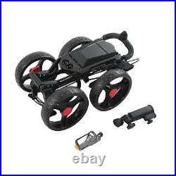 Push Cart Folding 4 Wheel Trolley Compact Caddy With Umbrella Cup Holder