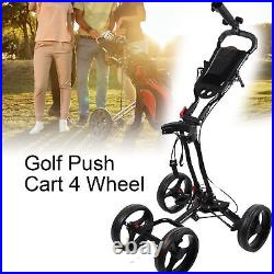 Push Cart Folding 4 Wheel Trolley Lightweight Compact Caddy With Umbrel GSA