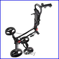 Push Cart Folding 4 Wheel Trolley Lightweight Compact Caddy With Umbrel PG