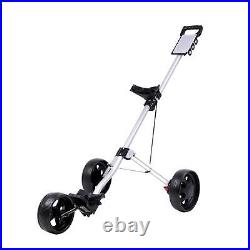 Push Pull Golf Cart 3 Wheeled Caddy Cart with Scoreboard Golf Pull Cart