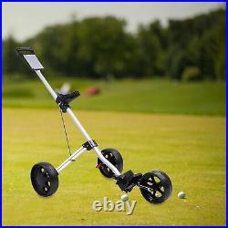 Push Pull Golf Cart Foldable Golfing Cart 3 Wheeled Golf Walking Pull Cart