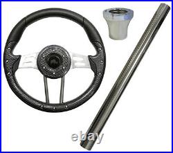 RHOX Aviator Yamaha G29 Drive Golf Cart Steering Wheel Kit Carbon Fiber