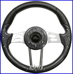 RHOX Aviator Yamaha G29 Drive Golf Cart Steering Wheel Kit Carbon Fiber