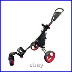 Ram Golf Push Pull 3-Wheel Golf Cart Trolley with 360° Rotating Front Wheel