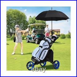 SPOTRAVEL 3 Wheel Golf Push Pull Cart, Folding Golf Trolley with in Foil Coat