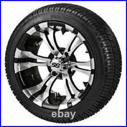 Set (4) 14 SS Aluminum Alloy Golf Cart GEM NEV Car Rim Wheels & 185/60-14 Tires