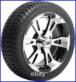 Set (4) 14 SS Aluminum Alloy Golf Cart GEM NEV Car Rim Wheels & Low Profile Tire