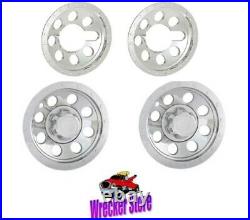 Set of Two 12 and Two 6 ABS CHROME PLATED WHEEL COVERS, Mower Golf Cart, etc
