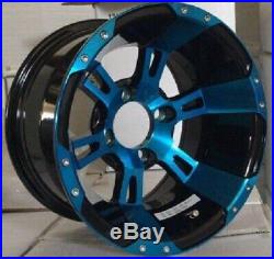 Set red blue white 12 Aluminum Alloy Golf Cart Car Rims Wheels & Tires Mounted