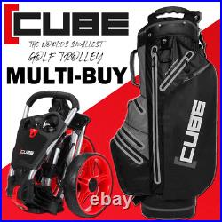 Skymax Cube Golf Trolley & Waterproof Cart Bag Multibuy Deal / Silver Red Black