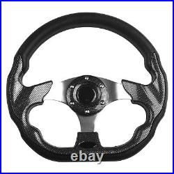Stylish Upgrade Carbon Fiber For Golf Cart Steering Wheel with Aluminum Frame