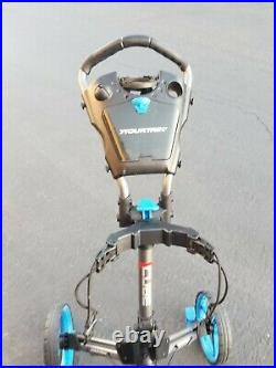TourTrek Cube 3 Wheel Push/Pull Collapsible Two-Step Golf CART Blue- Excellent