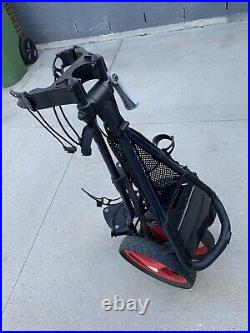 Used Sun Mountain Speed Cart GT Black & Red Push and Pull Cart 3 Wheel Trolley