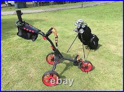 Vilineke Compact 3 Wheel Golf Push Cart golf trolley Red