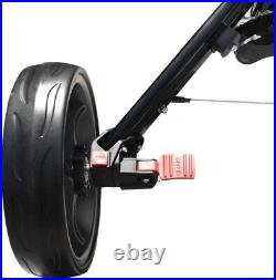 Vilineke OneClick Golf Push Cart 3 Wheels Quick Fold and Light Trolley- Black