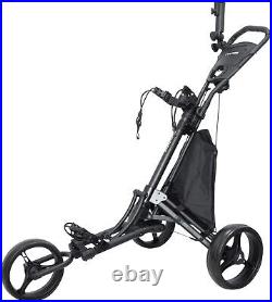 Vilineke OneClick Golf Push Cart 3 Wheels Quick Fold and Light Trolley Black NEW