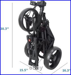 Vilineke Oneclick 3 Wheel Golf Push Cart golf trolley Black