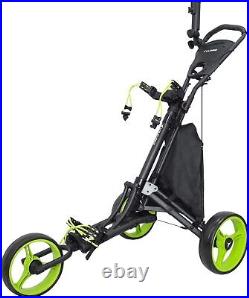 Vilineke Oneclick 3 Wheel Golf Push Cart golf trolley Green