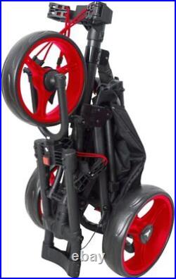 Vilineke Oneclick 3 Wheel Golf Push Cart golf trolley Red