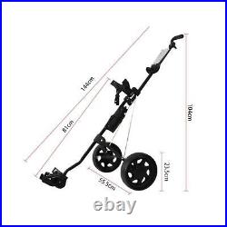 Wheel Golf Push Pull Cart Foldable Golf Trolley Carrying Golf Pack Equipment