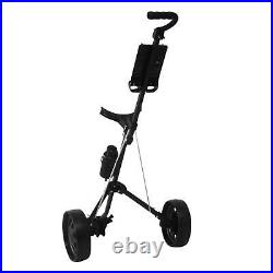 Wheel Golf Push Pull Cart Foldable Golf Trolley Carrying Golf Pack Equipment
